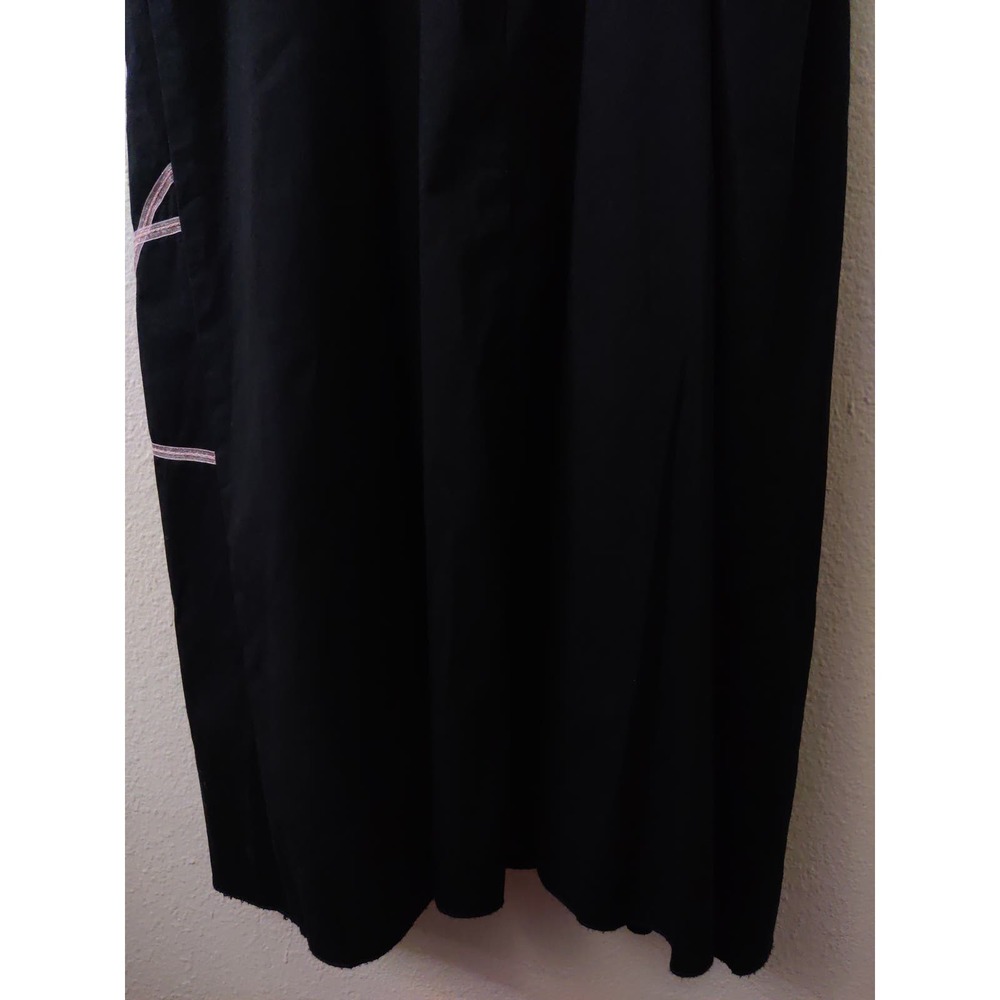 3/$20 Vintage Rubber Ducky Productions Floral Print Black Midi Dress Size L - Picture 8 of 9